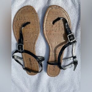 Lane Bryant Black and Silver Sandals